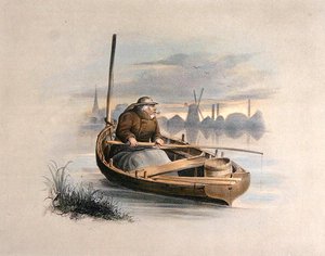 Aalstechen, Battersea, aus einer Serie von sechs Bildern über das Angeln