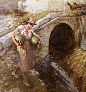 Mädchen mit Krügen von Henry Herbert La Thangue
