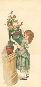 Die Prinzessin im Garten (Farblithographie)