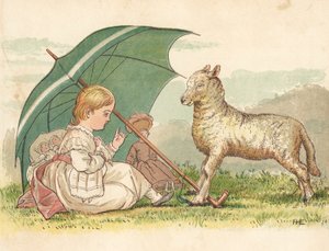 Die Prinzessin und das Lamm (Farblithographie)