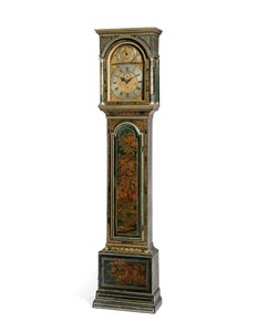 George III blau lackierte Viertelstundenuhr, York, ca. 1760 von Henry Hindley