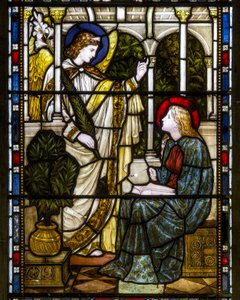 Kirkstall, St Stephen, Heaton Butler & Bayne, Henry Holiday, Die Verkündigung, ca. 1870 von Henry Holiday