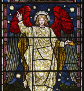 Kirkstall, St. Stephan, Das Gedächtnis der Gerechten ist gesegnet (Detail), Sprüche Kapitel 10, Vers 7, ca. 1870