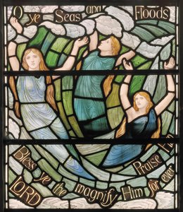 O ihr Meere & Fluten, Benedicite Fenster (Detail), ca. 1895 von Henry Holiday