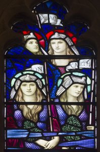 Yeovil, St. Johannes der Täufer, Frieden auf Erden, Engel, 1917-18 von Henry Holiday