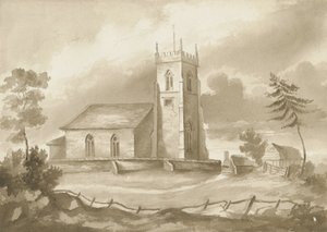 Codsall Kirche: Sepiazeichnung, undatiert [1844]