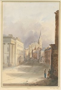 Walsall Stadt und Kirche: Aquarell, 1844