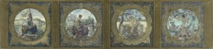 Skizze für die Galerie Lobau im Hôtel de Ville in Paris: Die Lieder: Patriotische Lieder, 1890 von Henry Jean Louis Boureau