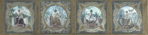 Skizze für die Lobau-Galerie im Pariser Rathaus: Poesie. Freude. Der Tanz. Die Anmut, 1890 von Henry Jean Louis Boureau