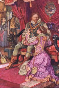 Amy untersucht die Befehle des Earl of Leicester, Illustration aus Kenilworth, ca. 1910