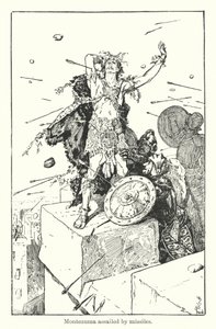 Montezuma von Geschossen angegriffen