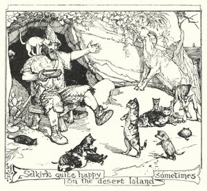 Selkirk manchmal ganz glücklich auf der einsamen Insel von Henry Justice Ford