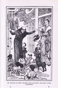 St. Franz Xaver lehrt die japanischen Kinder ihren Katechismus, 1912