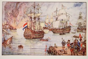 Die Niederländer in der Medway, Illustration aus 