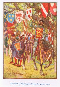 Der Earl of Huntingdon bläst das goldene Horn von Henry Justice Ford