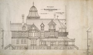 Haus für Mr. S.W. Allerton, Lake Geneva, Wisconsin: Westansicht