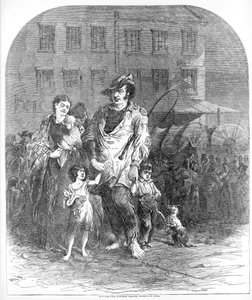 Flüchtlinge aus Nord-Missouri betreten St. Louis, veröffentlicht ca. 1894 von Henry Louis Stephens