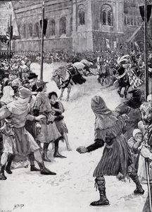 Lösen der Palfreys bei der Krönung von König Edward I. von Henry Marriott Paget