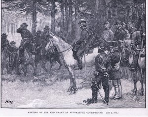 Treffen von Lee und Grant im Appomattox Court House (1865)