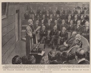 Sir William MacCormac hält die Hunterian Oration vor dem Prinzen von Wales von Henry Marriott Paget