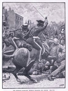 Das Peterloo-Massaker: Husaren greifen das Volk an, 1819 von Henry Marriott Paget
