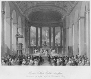 Römisch-katholische Kapelle, Moorfields. Feier der Hochmesse am Weihnachtstag von Henry Melville