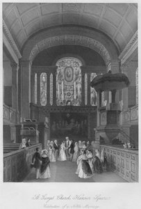St. Georges Kirche, Hanover Square. Feier einer edlen Hochzeit, ca. 1841 von Henry Melville