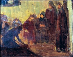 Studie, Christus wäscht die Füße der Jünger von Henry Ossawa Tanner