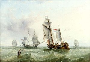 Niederländische und britische Schiffe