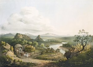 Eine Ansicht in der Nähe des Roode Sand Pass am Kap der Guten Hoffnung, graviert von J. Bluck, 1809