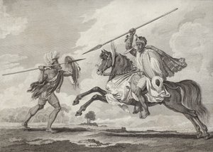 Fit Aurari Zogo greift einen Fußsoldaten an, Äthiopien von Henry Salt
