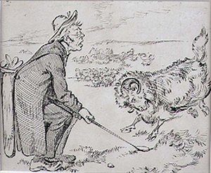 Der überraschte Golfer, Illustration aus der Zeitschrift 