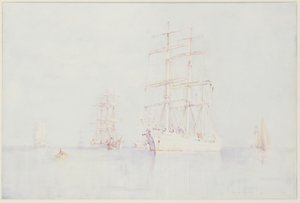 Vertäute Klipper, 1914 von Henry Scott Tuke
