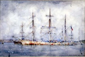 Schoner vor Anker