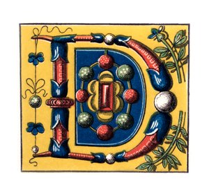 Initialbuchstabe D, 15. Jahrhundert, 1843