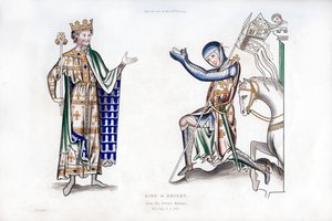 König und Ritter, spätes 12. Jahrhundert, 1843 von Henry Shaw