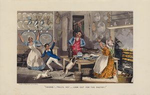 Chaos in der Küche (Farbstich) von Henry Thomas (after) Alken