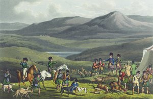 Sporttreffen in den Highlands, aquatintiert von I. Clark, veröffentlicht von Thomas McLean, 1820 von Henry Thomas Alken