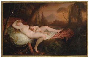 Venus und Amor in einer bewaldeten Landschaft von Henry Tresham