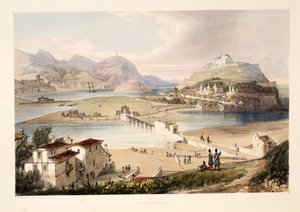 San Sebastian, aus Skizzen der Landschaft in den baskischen Provinzen Spaniens, mit einer Auswahl nationaler Musik, veröffentlicht 1838 (handkolorierte Gravur) von Henry Wilkinson