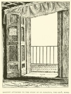 Balkon am Arbeitszimmer von St. Ignatius, das Gesù, Rom von Henry William Brewer