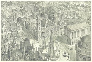Vogelperspektive von Birmingham im Jahr 1886 von Henry William Brewer