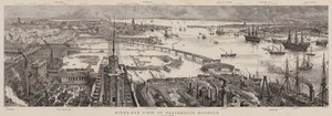 Vogelperspektive auf den Hafen von Portsmouth