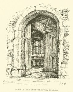 Tür der Kartause, London (Gravur) von Henry William Brewer