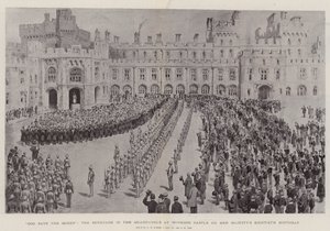 Gott schütze die Königin, die Serenade im Innenhof von Windsor Castle an ihrem achtzigsten Geburtstag von Henry William Brewer