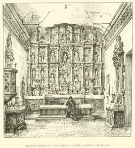 Private Kapelle des Borgia-Palastes, Gandia (Gravur)