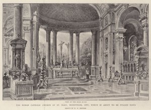 Die römisch-katholische Kirche St. Mary, Moorfields, City, die abgerissen werden soll von Henry William Brewer