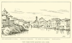 Blick von Ponte Quattro Capi, Rom von Henry William Brewer