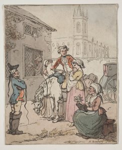 Szene vor einem Gasthaus