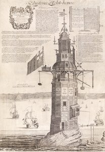 Edystone Leuchtturm, veröffentlicht ca. 1762 von Henry Winstanley